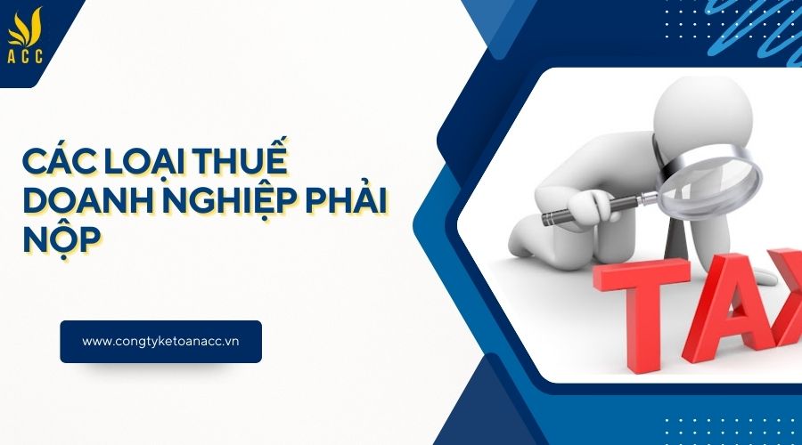 Các loại thuế doanh nghiệp phải nộp