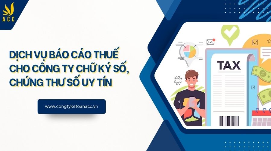 Dịch vụ báo cáo thuế cho công ty chữ ký số, chứng thư số uy tín