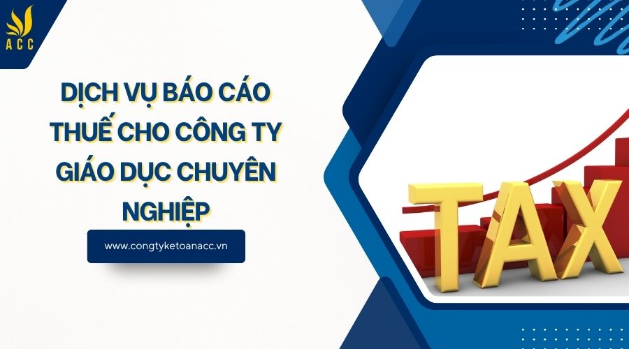 Dịch vụ báo cáo thuế cho công ty giáo dục chuyên nghiệp