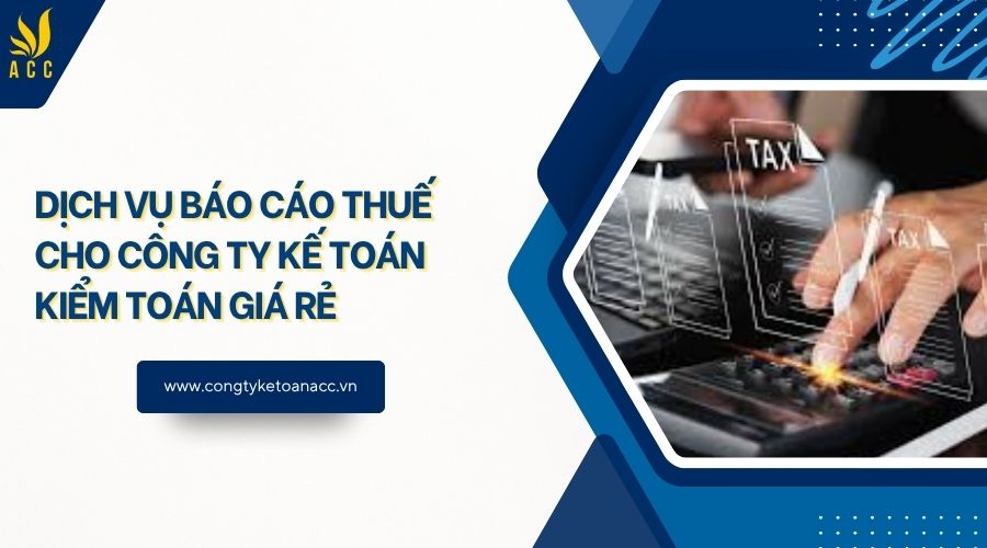 Dịch vụ báo cáo thuế cho công ty kế toán kiểm toán giá rẻ