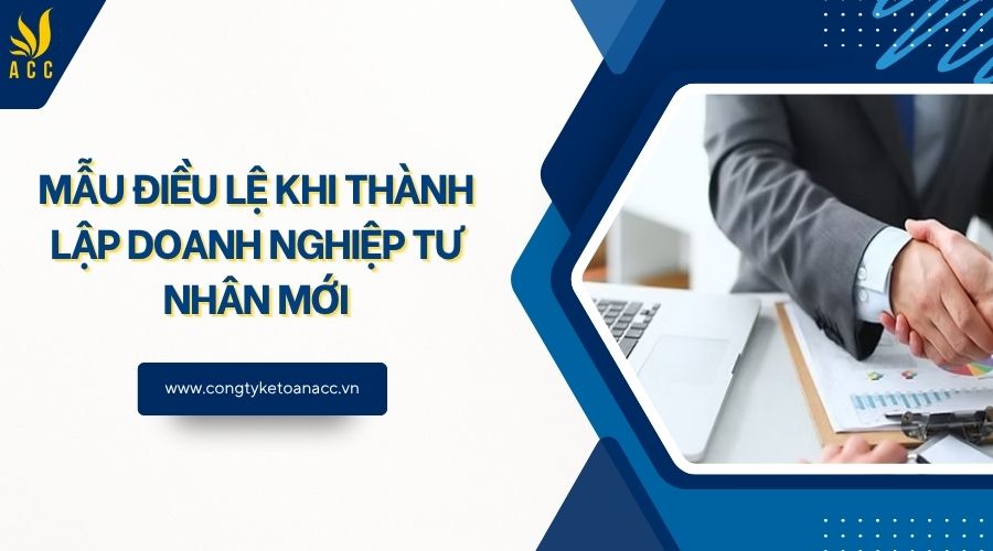 Mẫu điều lệ khi thành lập doanh nghiệp tư nhân mới