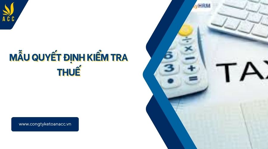 Mẫu quyết định kiểm tra thuế